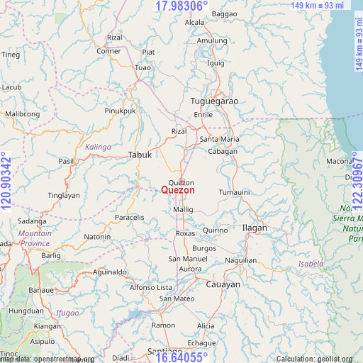 Quezon on map