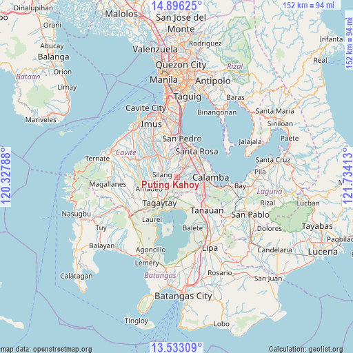 Puting Kahoy on map
