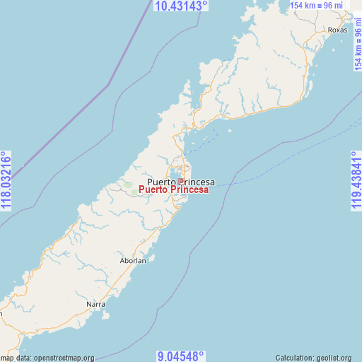 Puerto Princesa on map