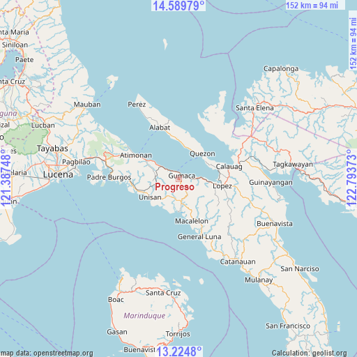 Progreso on map