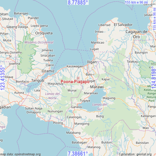 Poona-Piagapo on map