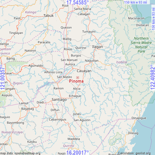 Pinoma on map