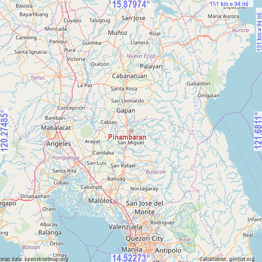 Pinambaran on map