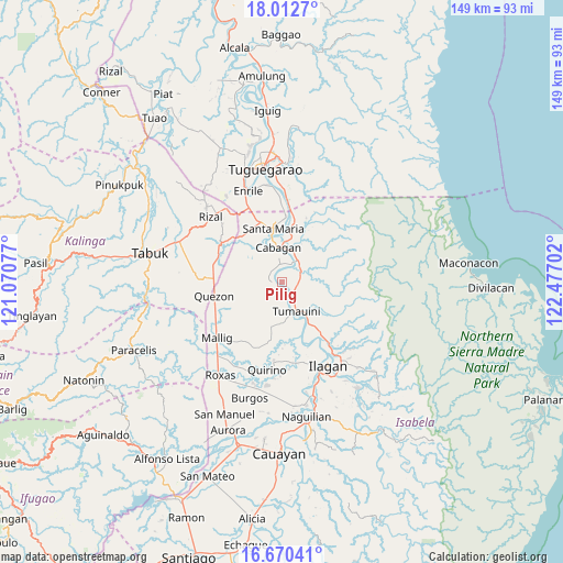 Pilig on map