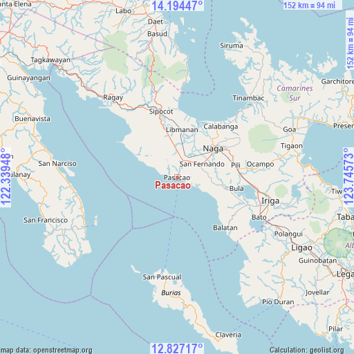 Pasacao on map