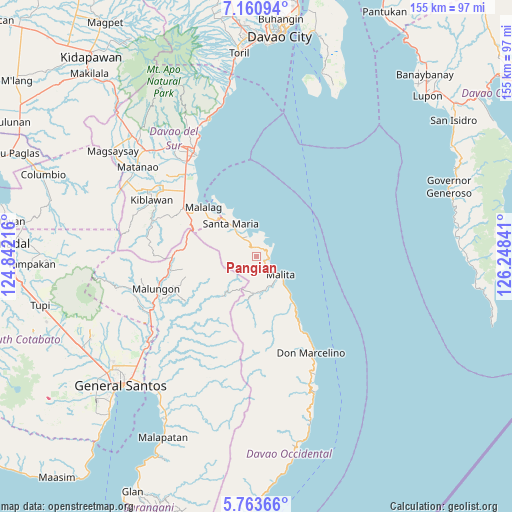 Pangian on map