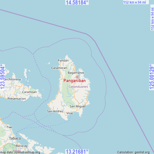 Panganiban on map