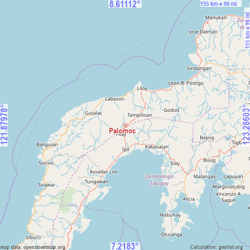 Palomoc on map