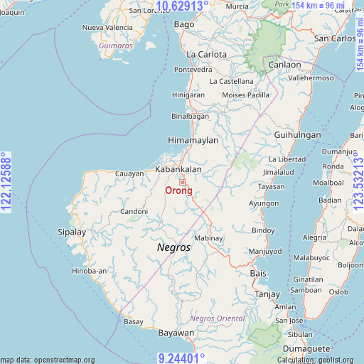 Orong on map