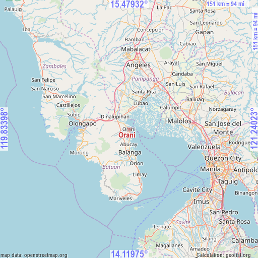 Orani on map