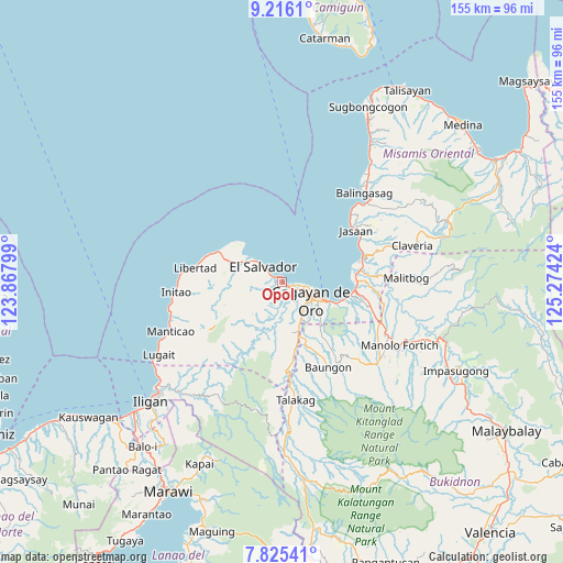 Opol on map