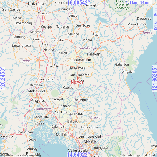Nieves on map