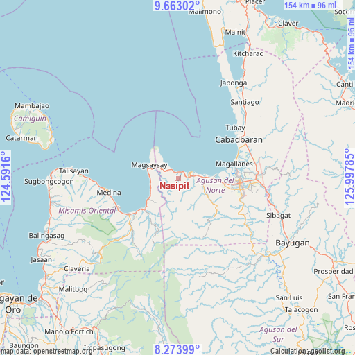 Nasipit on map