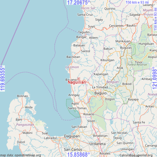 Naguilian on map