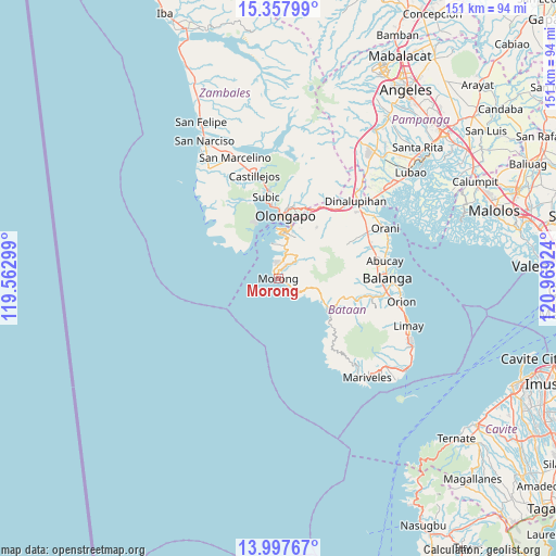 Morong on map