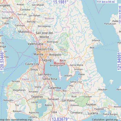 Morong on map