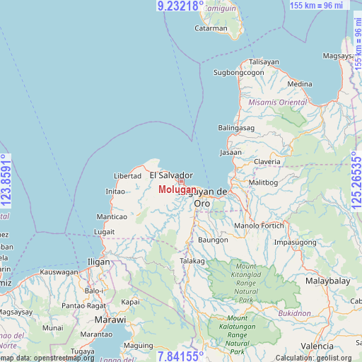 Molugan on map