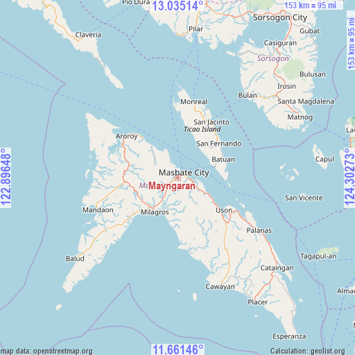 Mayngaran on map