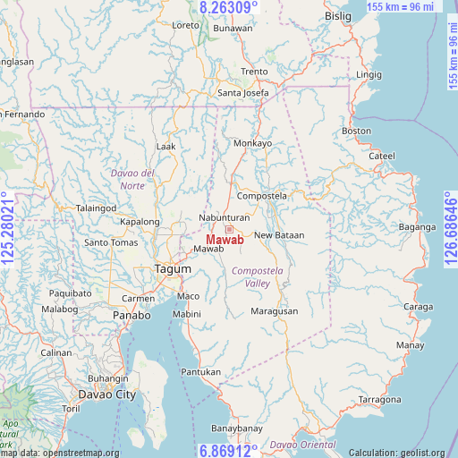 Mawab on map