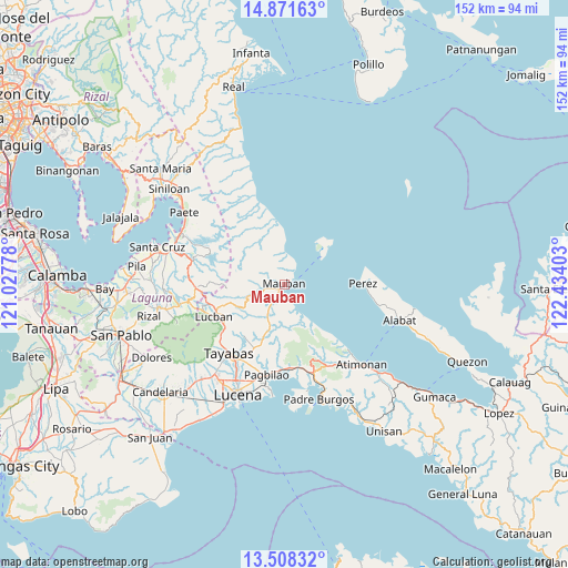 Mauban on map