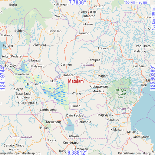 Matalam on map
