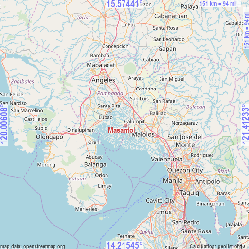 Masantol on map