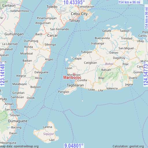 Maribojoc on map