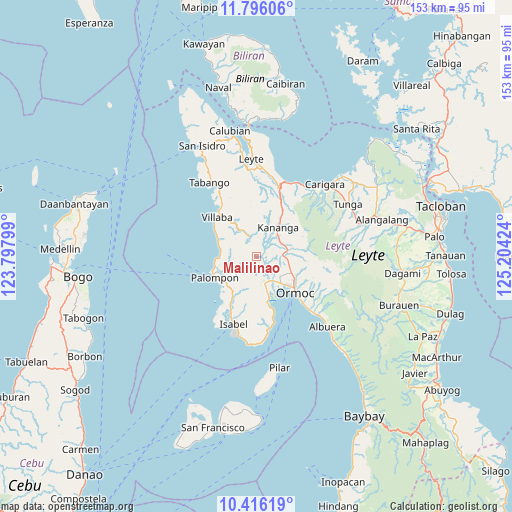 Malilinao on map