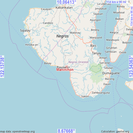 Maninihon on map