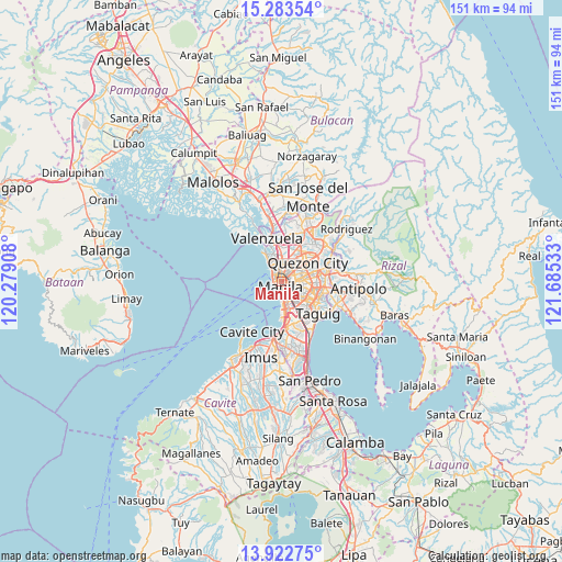 Manila on map