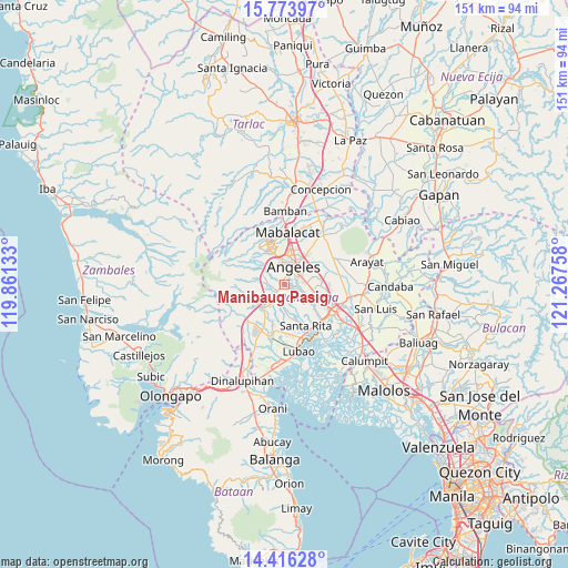 Manibaug Pasig on map