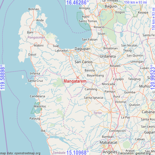 Mangatarem on map