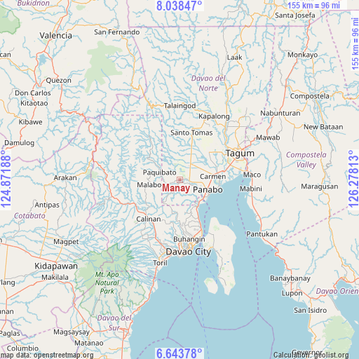 Manay on map