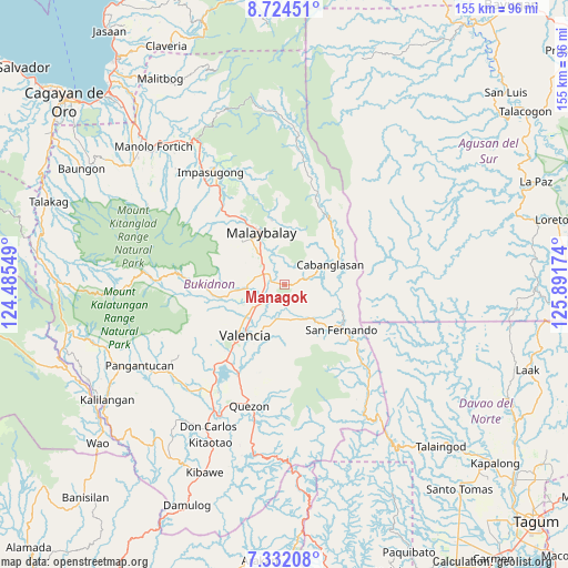 Managok on map