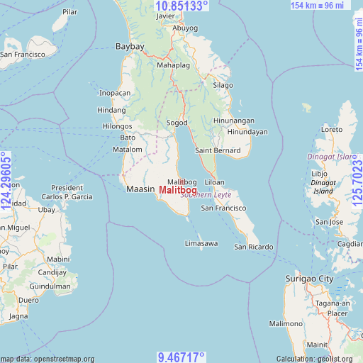 Malitbog on map