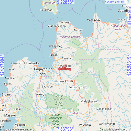 Malitbog on map