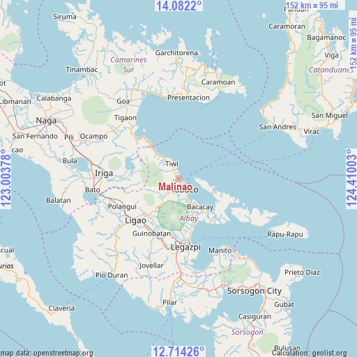 Malinao on map