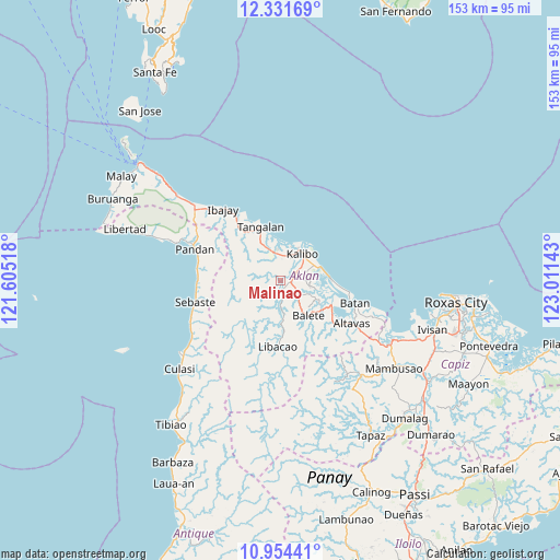 Malinao on map