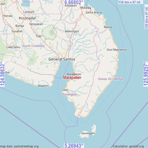 Malapatan on map