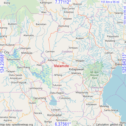 Malamote on map