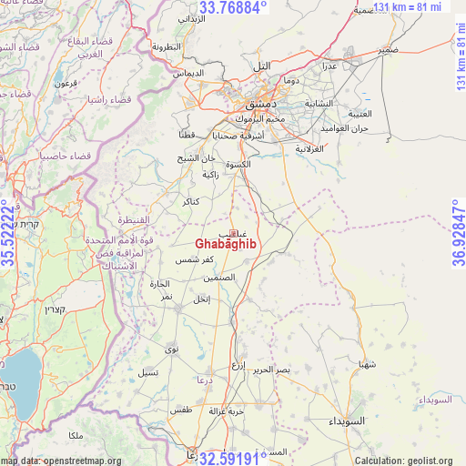 Ghabāghib on map