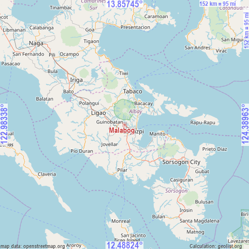 Malabog on map