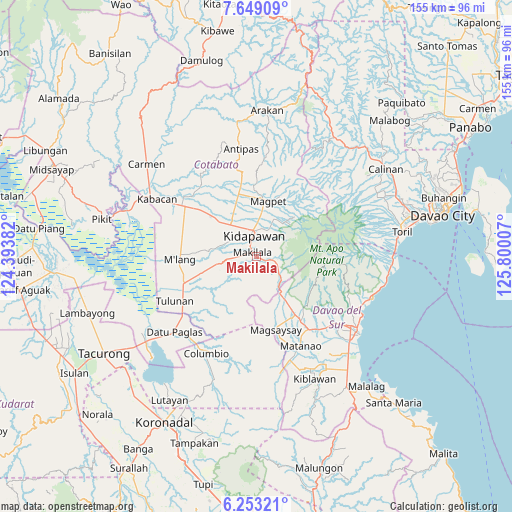 Makilala on map