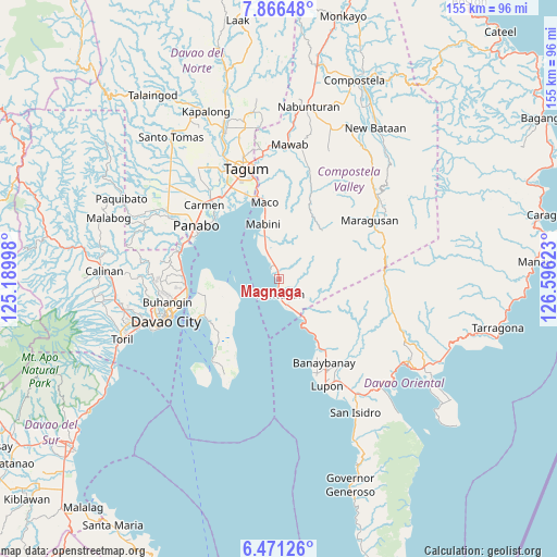 Magnaga on map