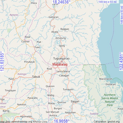Magalalag on map