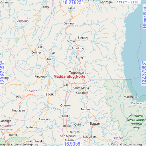Maddarulug Norte on map