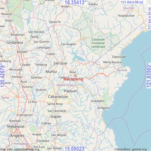 Macapsing on map