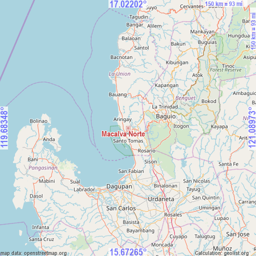 Macalva Norte on map