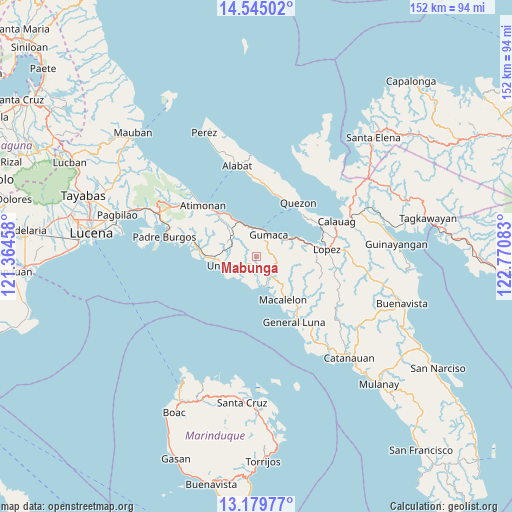 Mabunga on map
