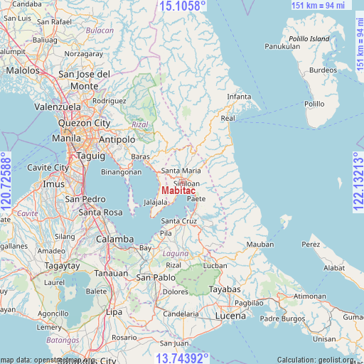 Mabitac on map